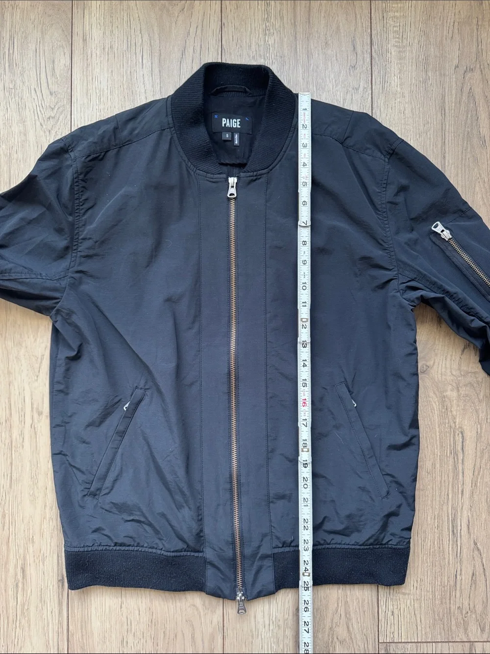 Paige Bomber Jacket Black Men’s Small Full Zip Lightweight Zippered Pockets